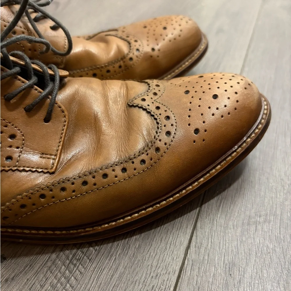 Aston Grey Brown Leather Boyle Wingtip‎ Oxford Shoes Preppy Office Academia